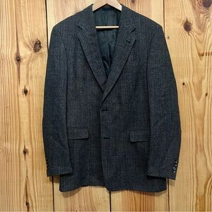 Vintage Burberry London Wool Sport Coat Gray Check Pattern Size 43L | Union USA